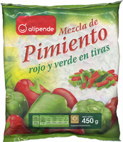 Mezcla de pimiento rojo y verde en tiras