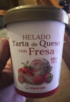 Helado tarta de queso con fresas