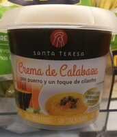 Crema de calabaza con puerro y un toque de cilantro