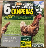 Huevos frescos de gallinas camperas