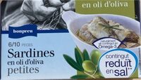 Sardines en oli d’oliva contingut reduït en sal