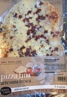 Pizza fresca de pernil curat i perles de mozzarella