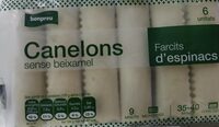 Canelons sense beixamel farcits d'espinacs