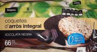 Coquetes d'arròs integral xocolata negra
