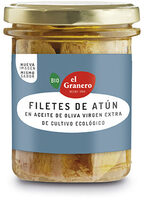 Filetes de atún en aceite de oliva virgen extra ecológico