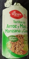 Tortitas de arroz y maiz con manzana y canela