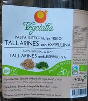 Pasta integral de trigo tallarines con espirulina