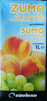 Zumo de melocotón, manzana y uva