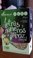 Letras y números de arroz