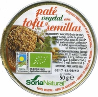 Paté vegetal con tofu y semillas