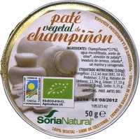 Paté vegetal ecológico con champiñones