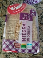 Pan de molde integral sin corteza
