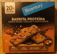 Barrita proteína choco negro, cereales y frutos secos