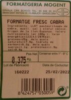 Formatge fresc cabra