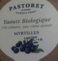 Yaourt Biologique  très crémeux, sans crème ajoutée MYRTILLES