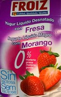 Yogur líquido sin lactosa desnatado con fresa