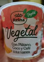 Postre vegetal con plátano, coco y café