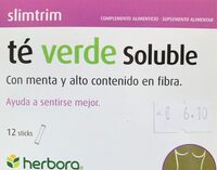Té verde soluble con menta y alto contenido en fibra