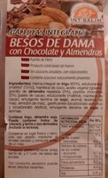 Galletas Integrales Besos de Dama con chocolate y almendras