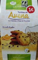 Tortita de avena con naranja y chips de chocolate