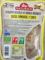 Escalopas vegetales de cereales integrales queso emmental y comte