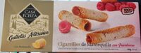 Cigarrillos de mantequilla con frambuesa