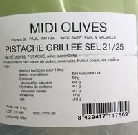 Pistache grillee sel 21/25