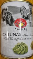Olives vertes farcies à la pâte de wasabi