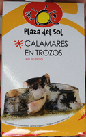 Calamares en trozos en su tinta