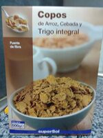 Copos de arroz, cebada y trigo integral