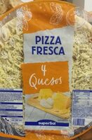 Pizza fresca 4 quesos.