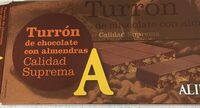 Turrón de chocolate con almendras