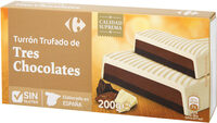 Turrón trufado de tres chocolates