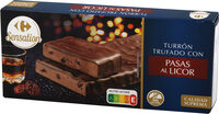 Turrón trufado con pasas al licor