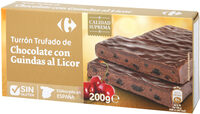 Turrón trufado de chocolate con guindas al licor