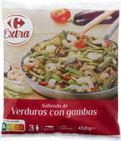 Braseado de verduras con gambas