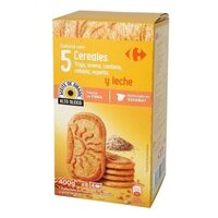 Galleta de desayuno con 5 cereales y leche