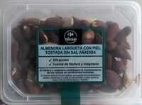 Almendra Largueta con piel tostada sin sal añadida