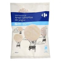 Mini tortitas de arroz cubiertas choco blanco y yogur
