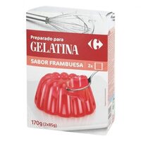 Preparado postre gelatina frambuesa