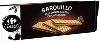 Barquillo relleno de crema de chocolate