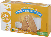 Galleta rellena de crema sabor yogur