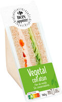 Sandwich vegetal con atún