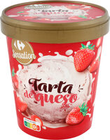 Helado pot tarta de queso con fresa