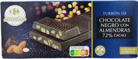 Turrón chocolate negro 72% cacao con almendras