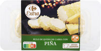 Rulito de queso de cabra con piña