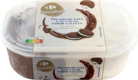 Tarrina helado nata con galletas al cacao