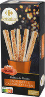 Palitos de turron de cacahuete con caramelo a la sal