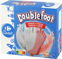 Helado doublefoot sabor a fresa y sabor a nata