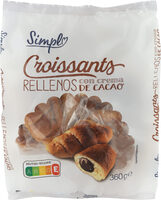 Croissants rellenos con crema de cacao